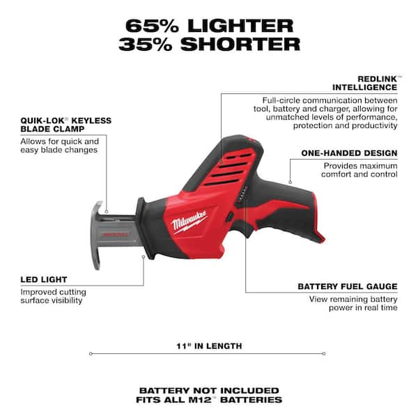 M12 12V Lithium-Ion HACKZALL Cordless Reciprocating Saw (Tool-Only)