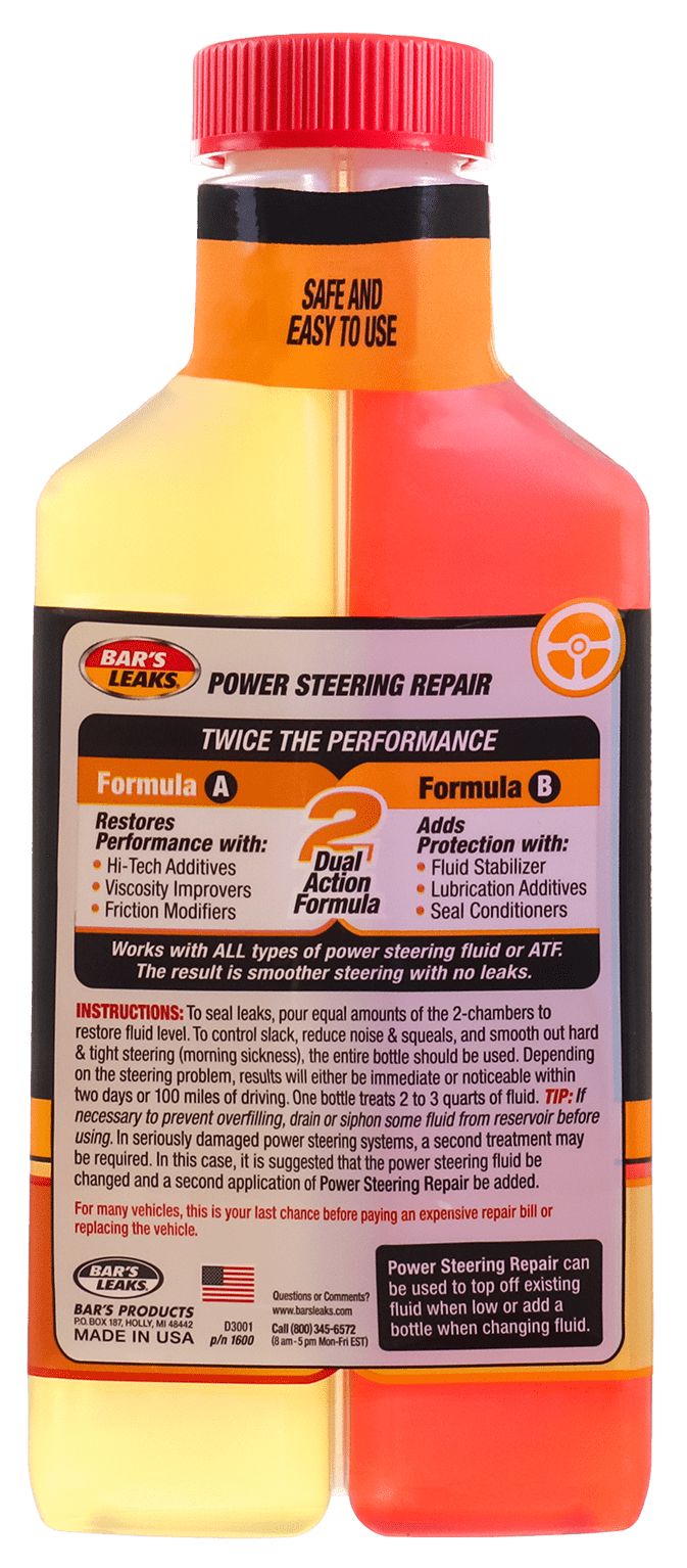 Bar's Leaks 1600 High Mileage Power Steering Repair Fluid, 16.9 oz