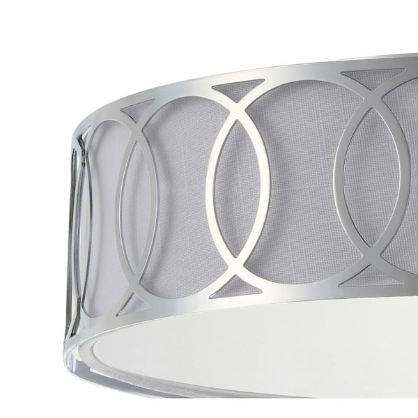 Aubrey 3-Light Chrome 15.5 in. Metal Flush Mount