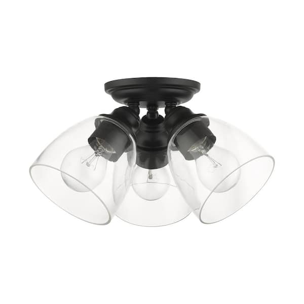 Montgomery 3 Light Black Flush Mount