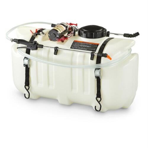 ATV Weed Chemical Sprayer 12 V Fruit Trees Gal Tank Pump PVC Housing 26 Gallon