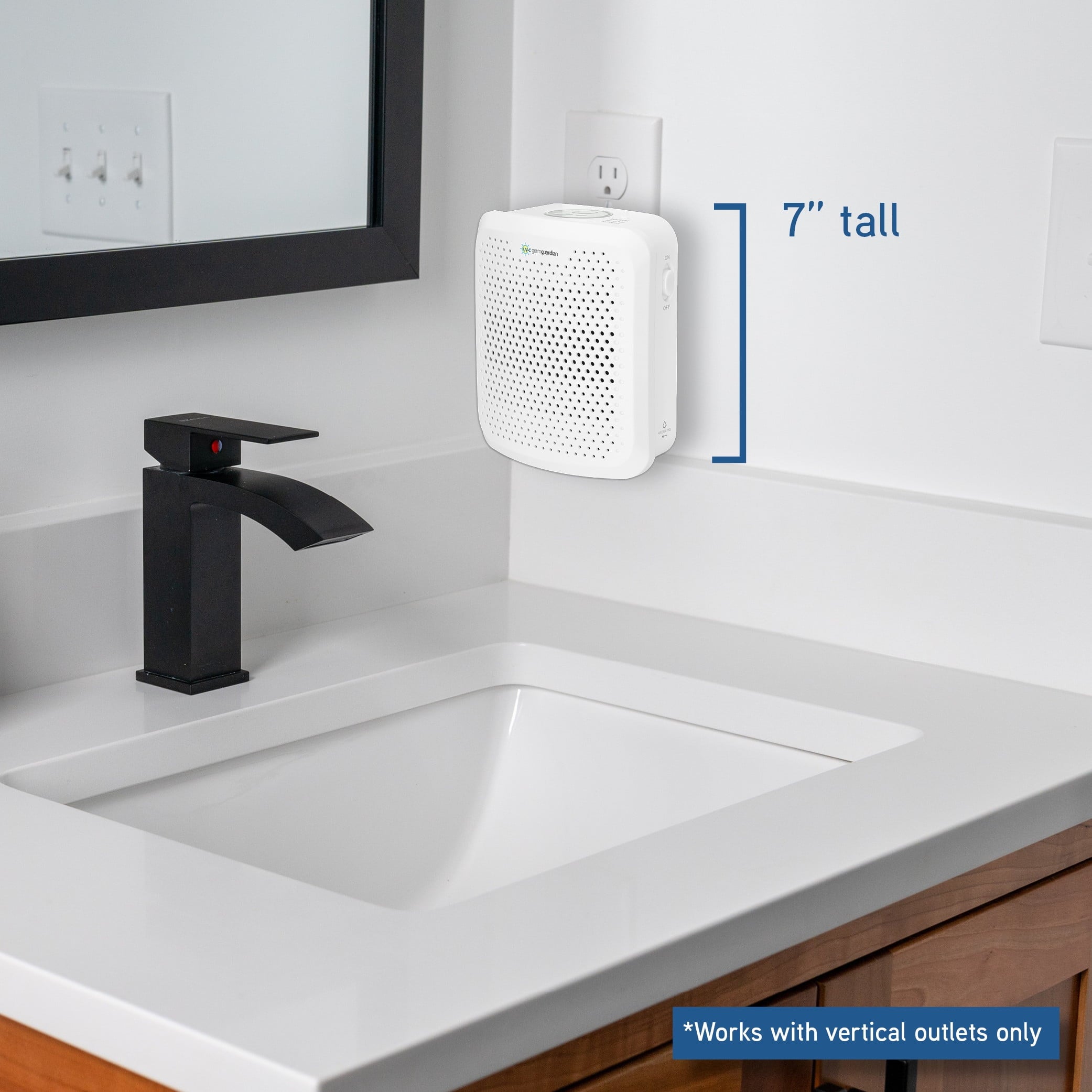 Germ Guardian AC225W UV-C Pluggable Air Purifier with UV-C Light and Nightlight