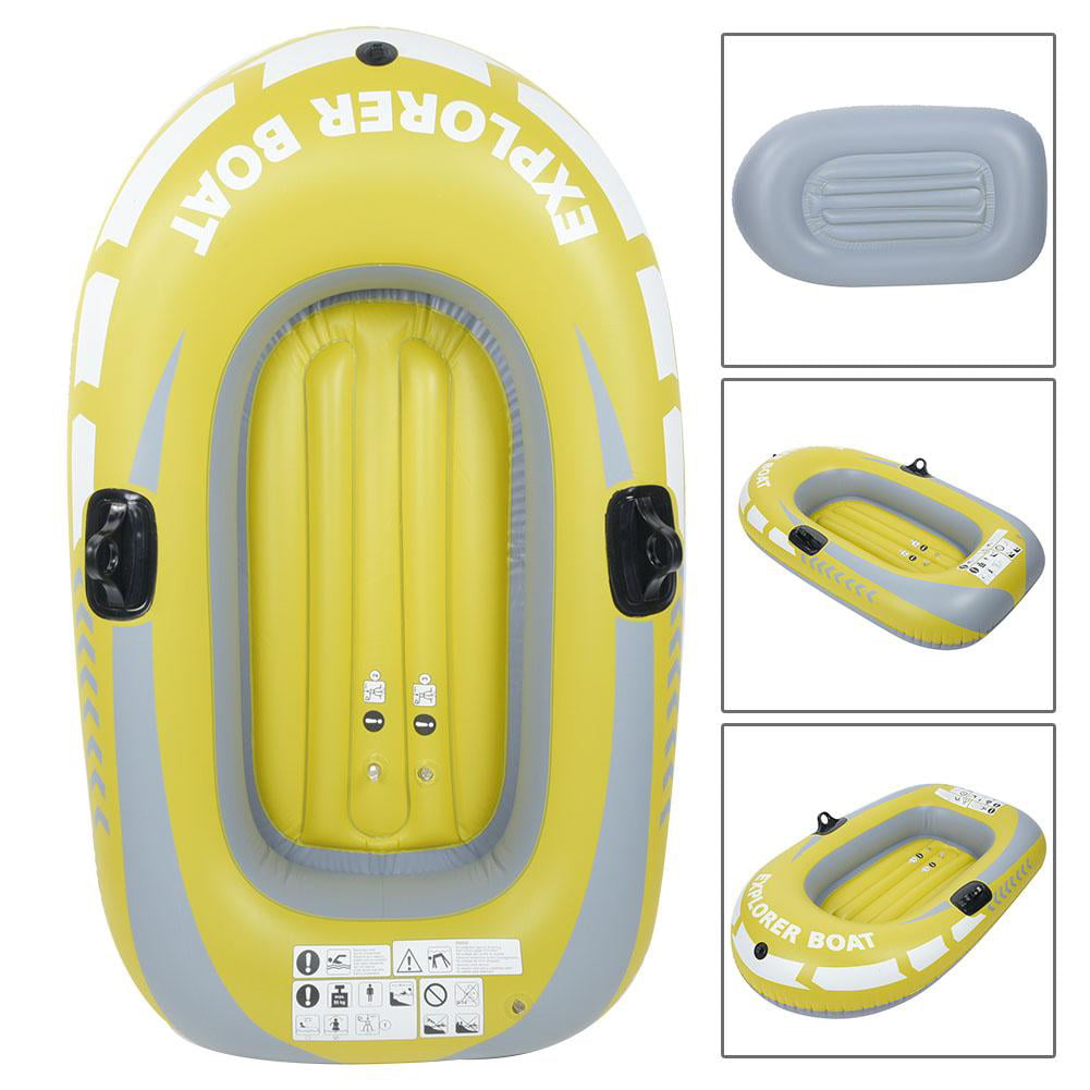 Mavis Laven Inflatable Boat,Inflatable Kayak,Yellow PVC Inflatable One Person Rowing Air Boat Fishing Drifting Diving Tool