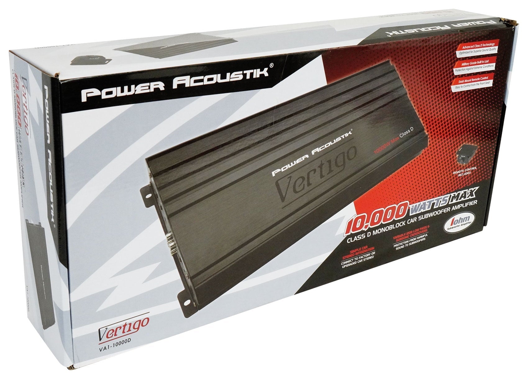 Power Acoustik VA1-10000D 10,000 Watt Mono Amplifier Class D Car Audio 1-Ohm Amp