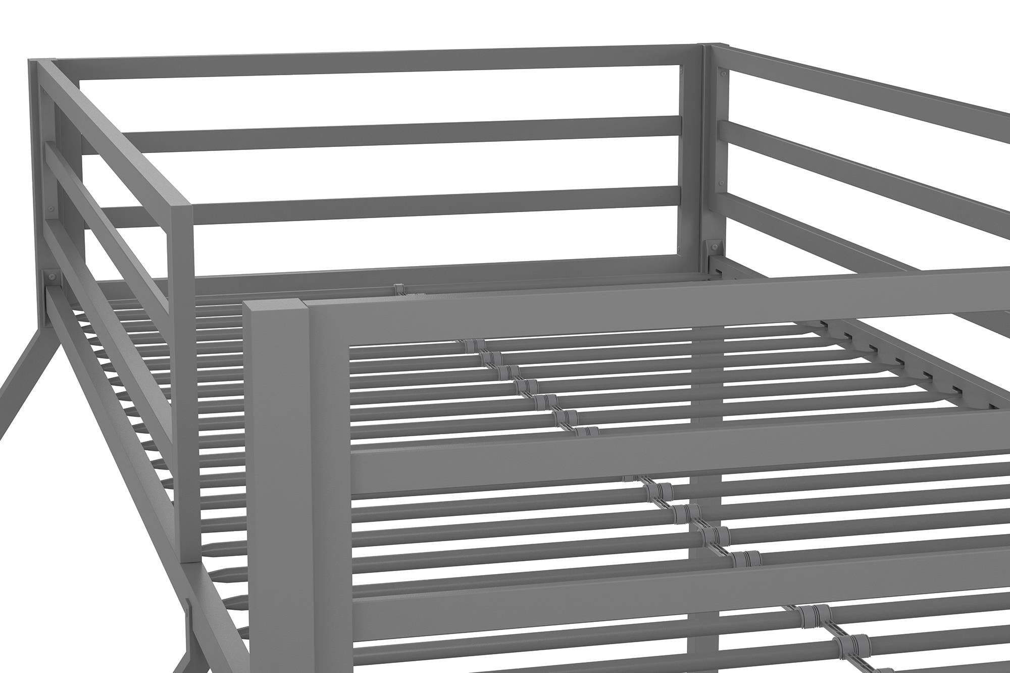 Teen Novogratz Charlie Twin-Over-Full Metal Bunk Bed, Gray