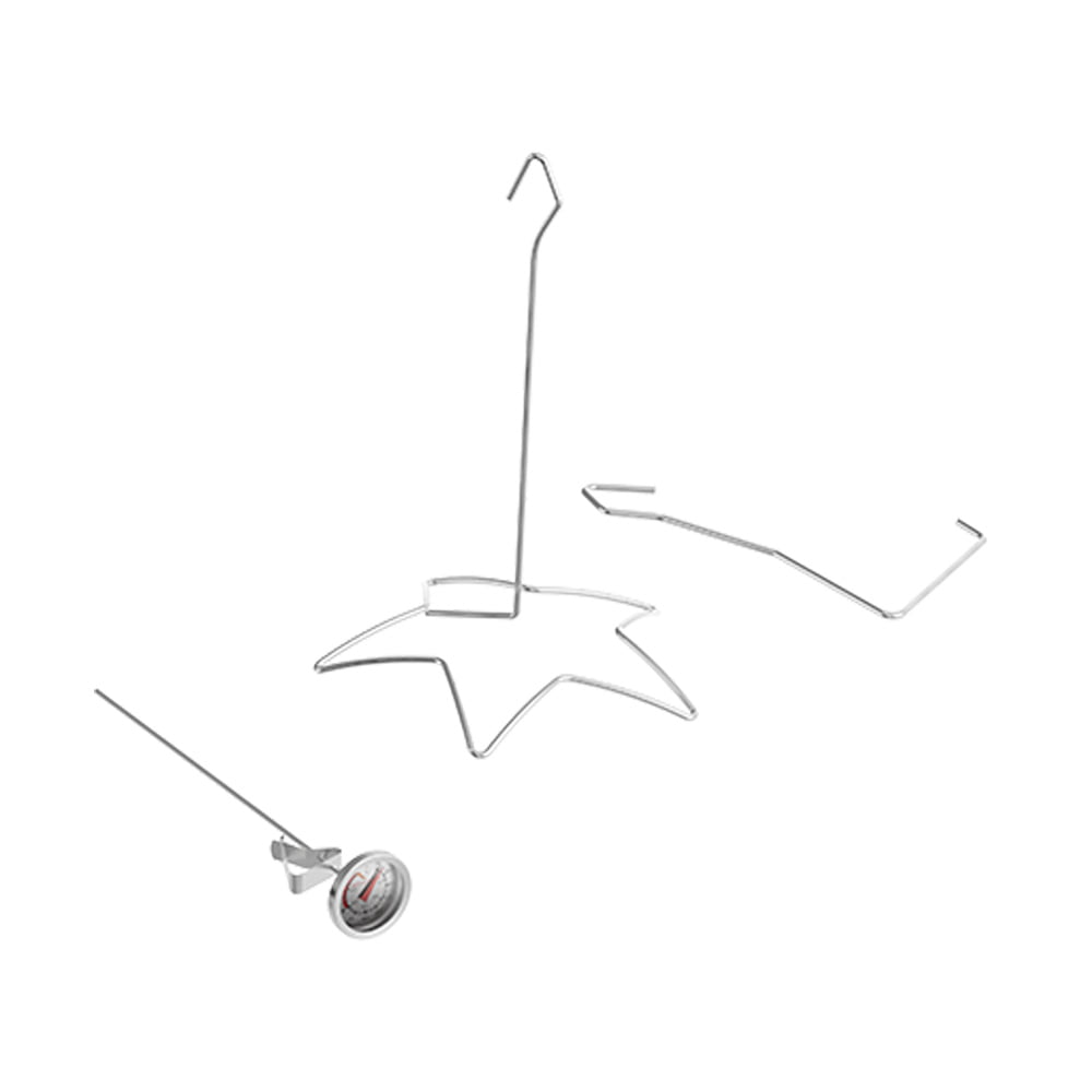 Nexgrill 30 Qt. Aluminum Pot and Lid Propane Turkey Fryer, 38,000BTUs, Fry up to 18lbs of Turkey, Automatic Timer, Includes 12 in. Thermometer and Stand with Hook, Heavy-Duty KD Steel, 840-0005