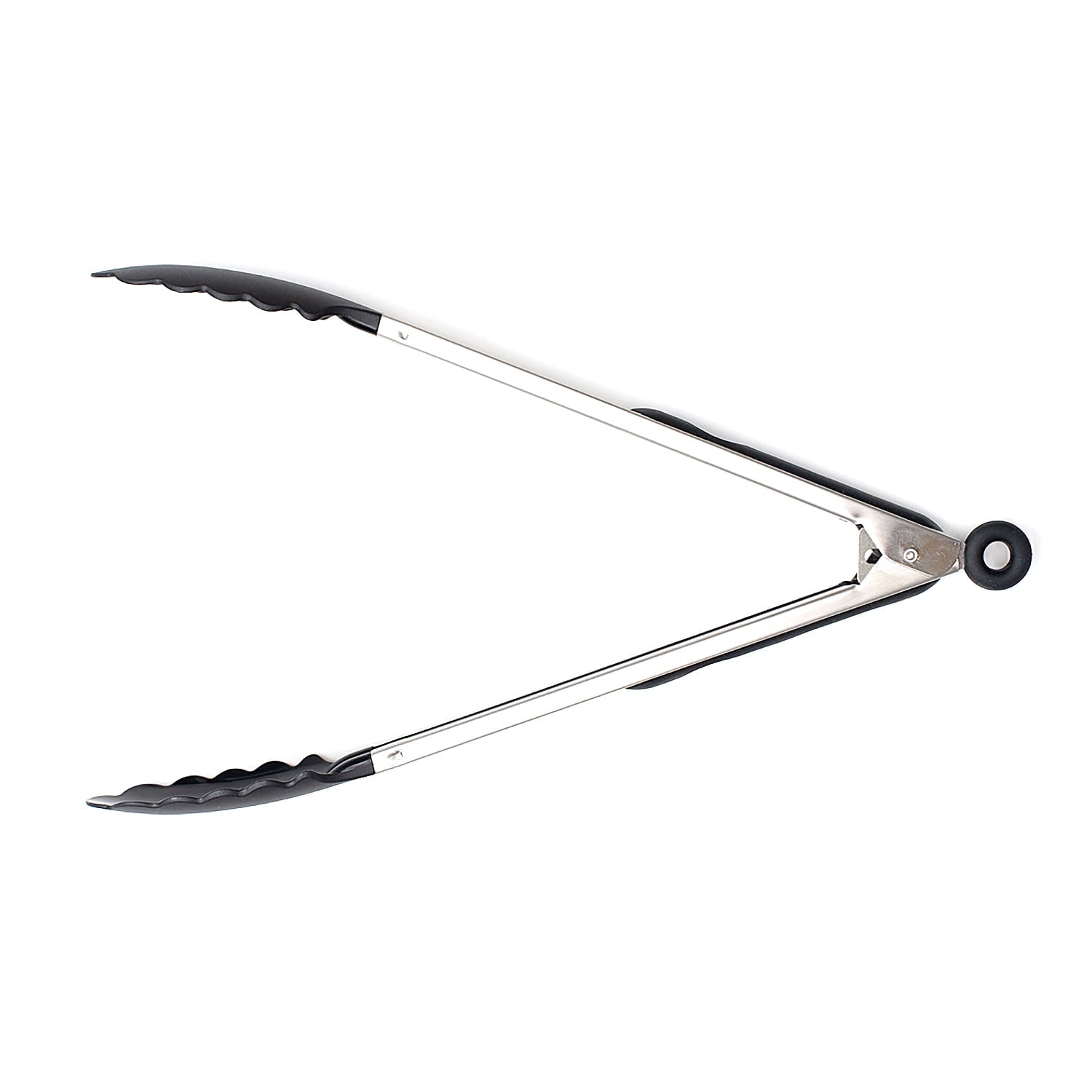 Mainstays Stainless Steel and Black Dripless Tongs