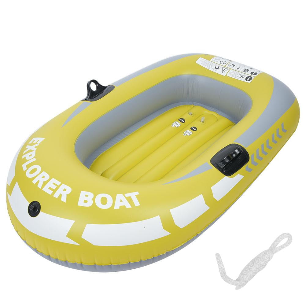 Mavis Laven Inflatable Boat,Inflatable Kayak,Yellow PVC Inflatable One Person Rowing Air Boat Fishing Drifting Diving Tool