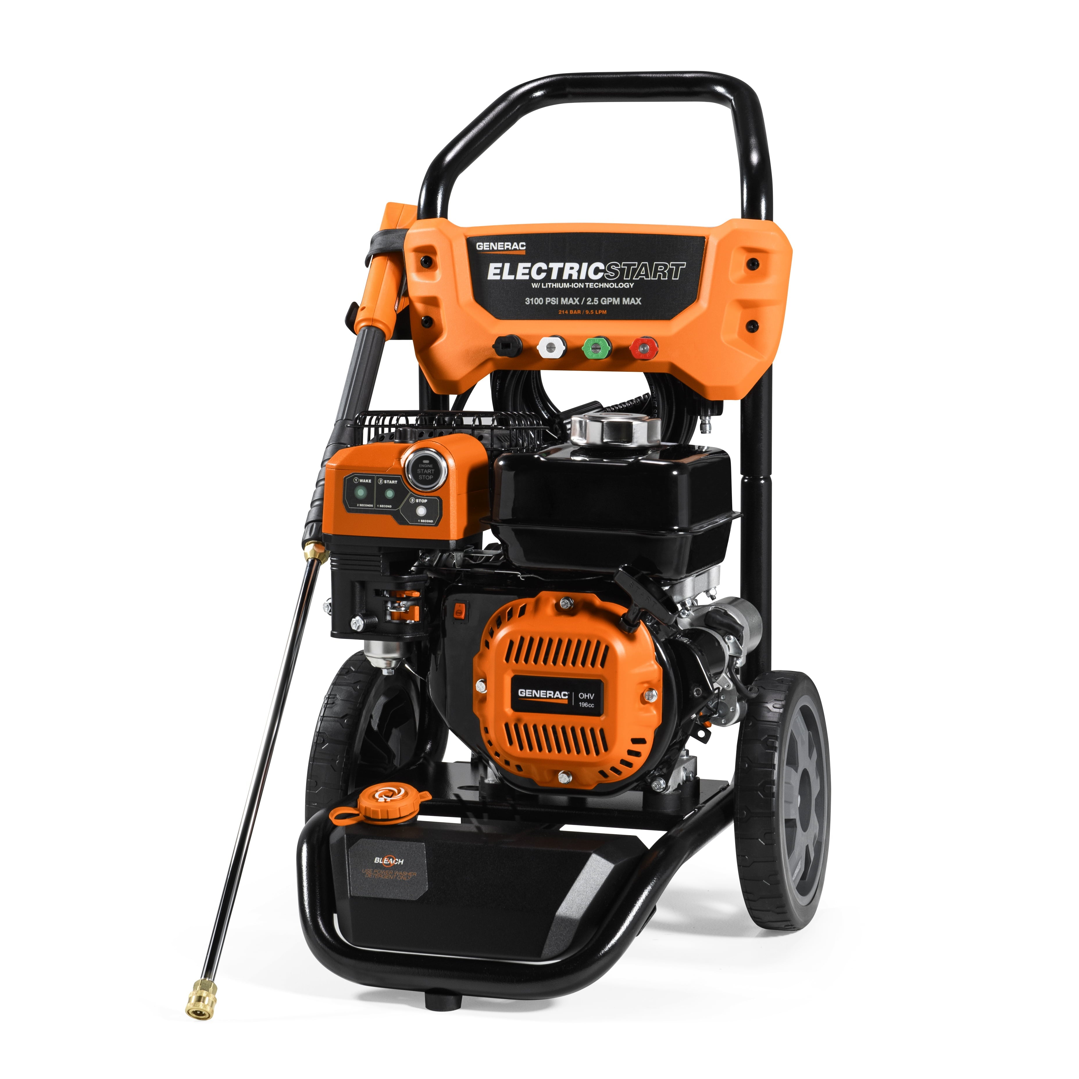 Generac 8894 3100 PSI 2.5GPM Electric Start Gas Powered Residential Pressure Washer