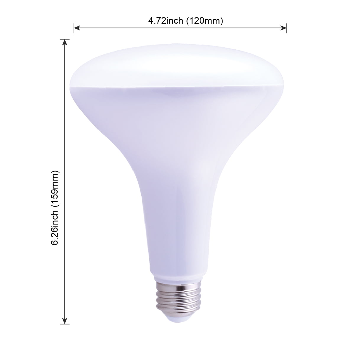 GREEN WATT LED BR40 Flood Light bulb, 17 Watts (100W Equivalent), E26 Medium Base, Daylight White, Dimmable, 4-Pack