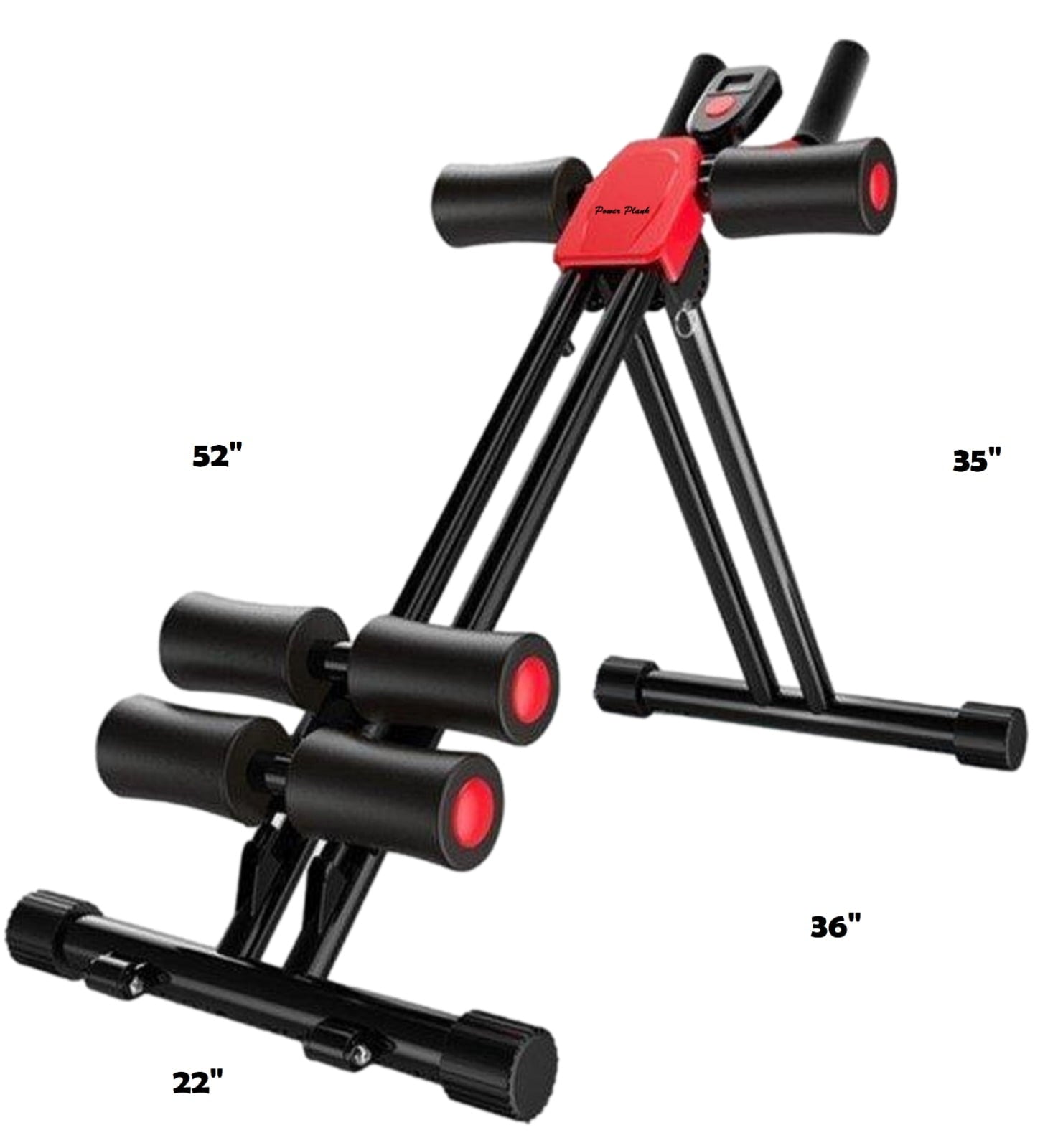 Power Plank™ AB Trainer Foldable Abdominal Trainer AB Workout Vertical 5 Minute Shaper, Home Gym Waist Trainer Core Toner Cruncher Fitness Equipment AB Machine w LED Counter