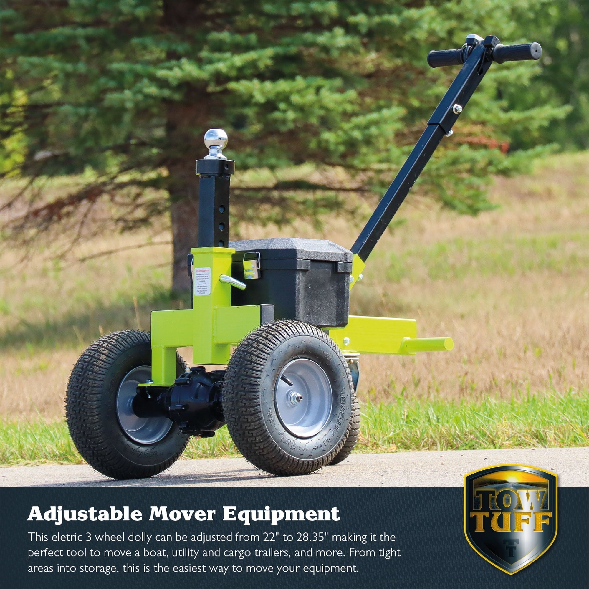 Tow Tuff TMD-35ETD8 Adjustable 3500 Pound Capacity Electric Trailer Dolly