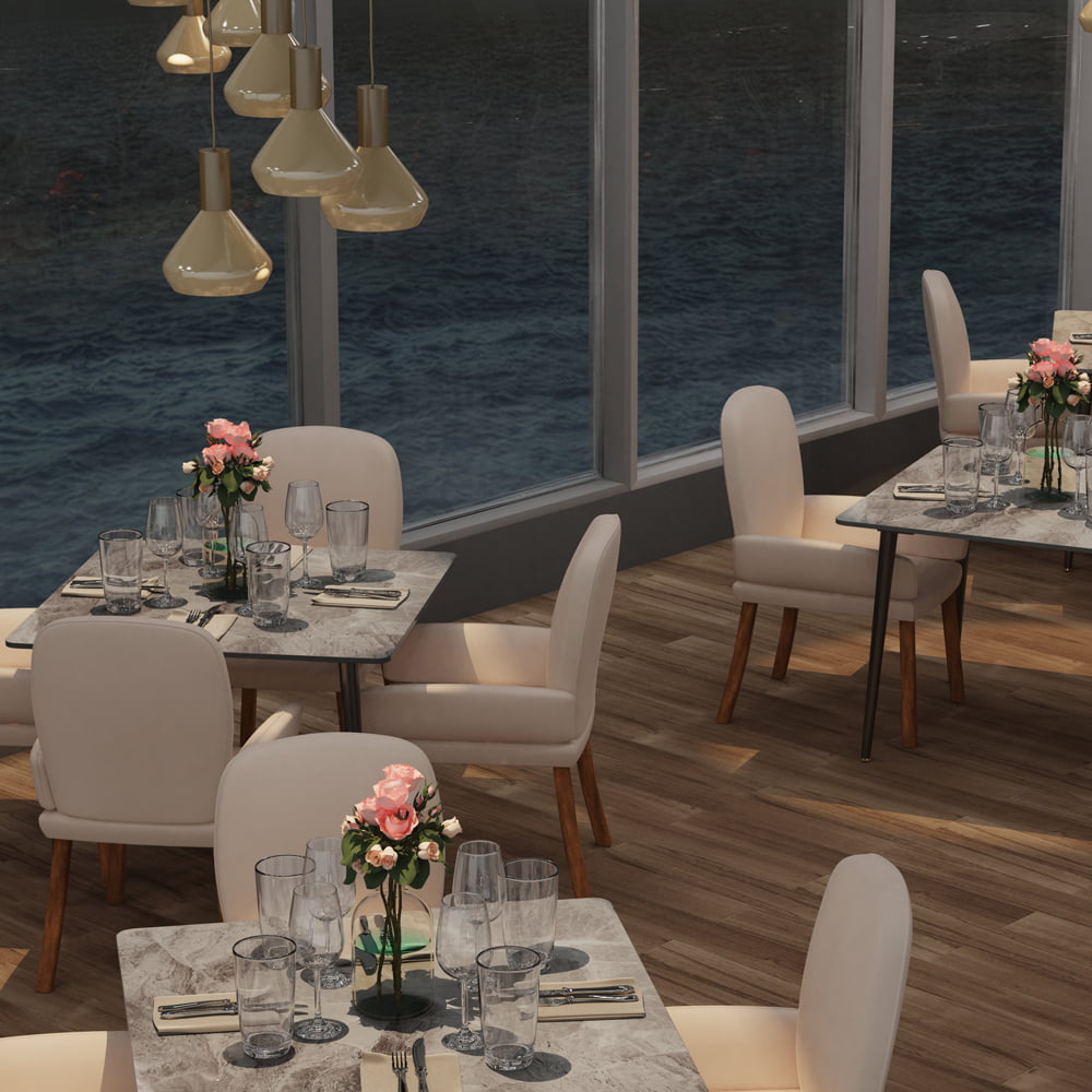 WisFor Sintered Stone Dining Table Kitchen Dinette Table Furniture with Sturdy Metal Legs,31.5in,Pale brownish＆Grey