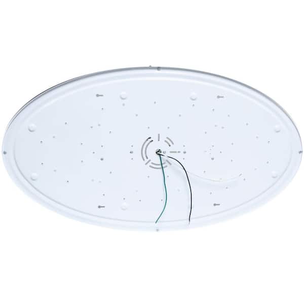 32 in. Oval LED Ceiling Mount Fixture, Dual Ring Satin Nickel, Dimmable, 3 CCT 3000K-5000K, 5500 Lumens