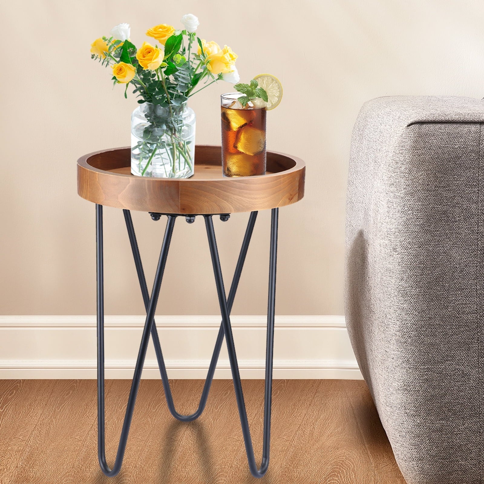 Plant Stand MUMTOP  Flower Pots Holder Round End Table for Indoor Outdoor Garden & Patio