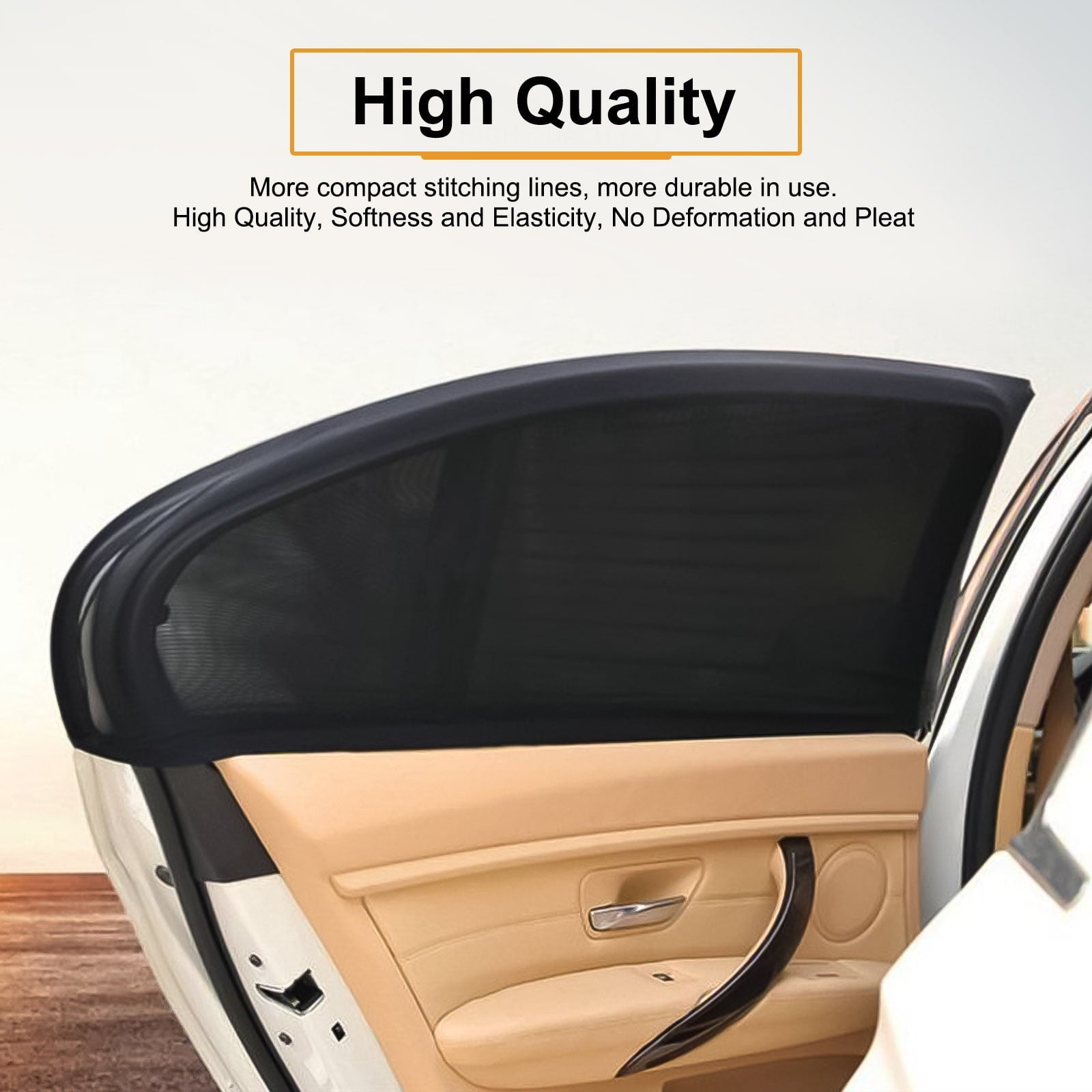 2pcs Car Rear Side Window Sun Visor Shade, EEEkit Mesh Cover Shield Sunshade UV Protector, Foldable Car Side Window Sunshade Universal Fit for Car, Trucks, and SUV