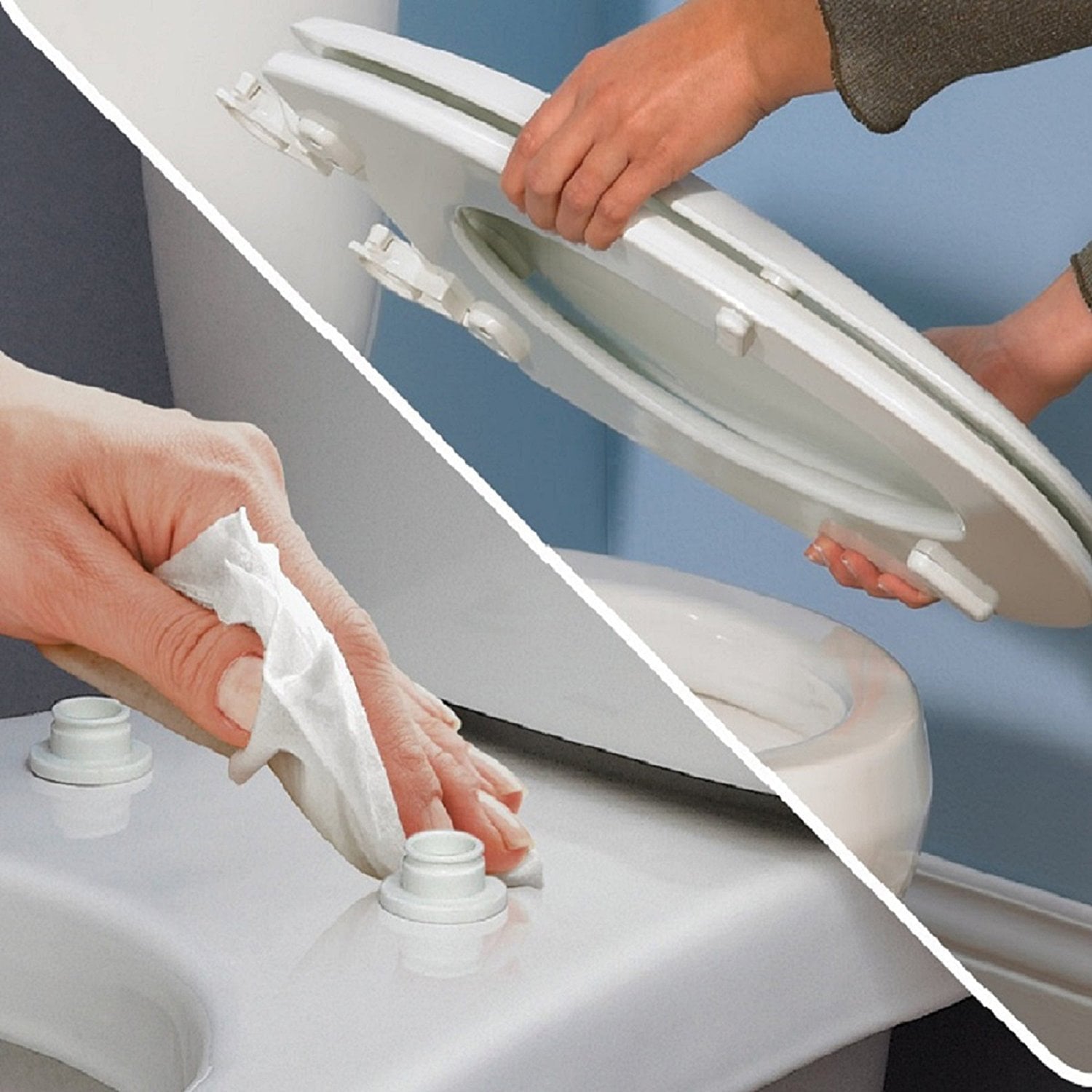 Mayfair Lift off Elongated Cushioned Vinyl Toilet Seat in Bone