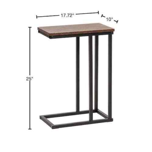 Brown C-Shaped Side Table