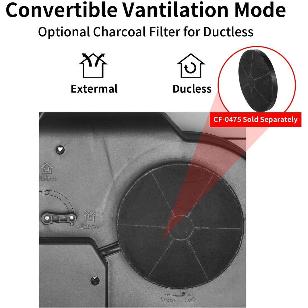 SNDOAS Stainless Steel Range Hood 30 inch Under Cabinet Range Hood with 3 Way Venting