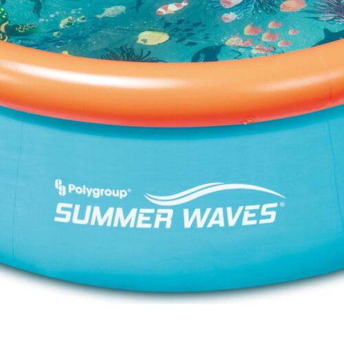 Summer Waves 8 Ft x 30 Inch Backyard Kiddie Splash Inflatable Above Ground Pool