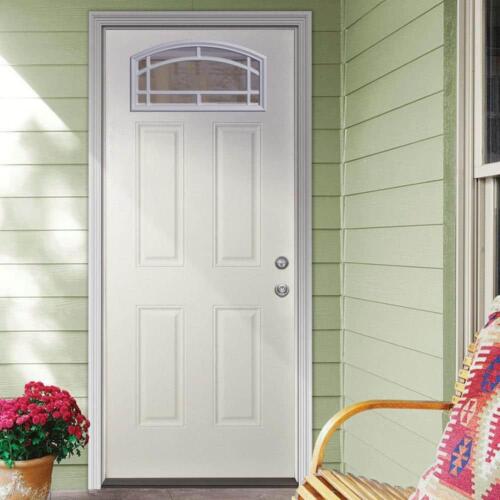 Steves + Sons Door Slab 35-3/4" x 79" 4-Panel 11-Lite Fiberglass White Primed