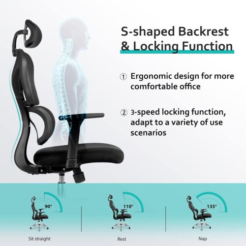 BIG SALE! Ergonomic Home Office Chair High Back Gaming Chair Headrest & Armrests