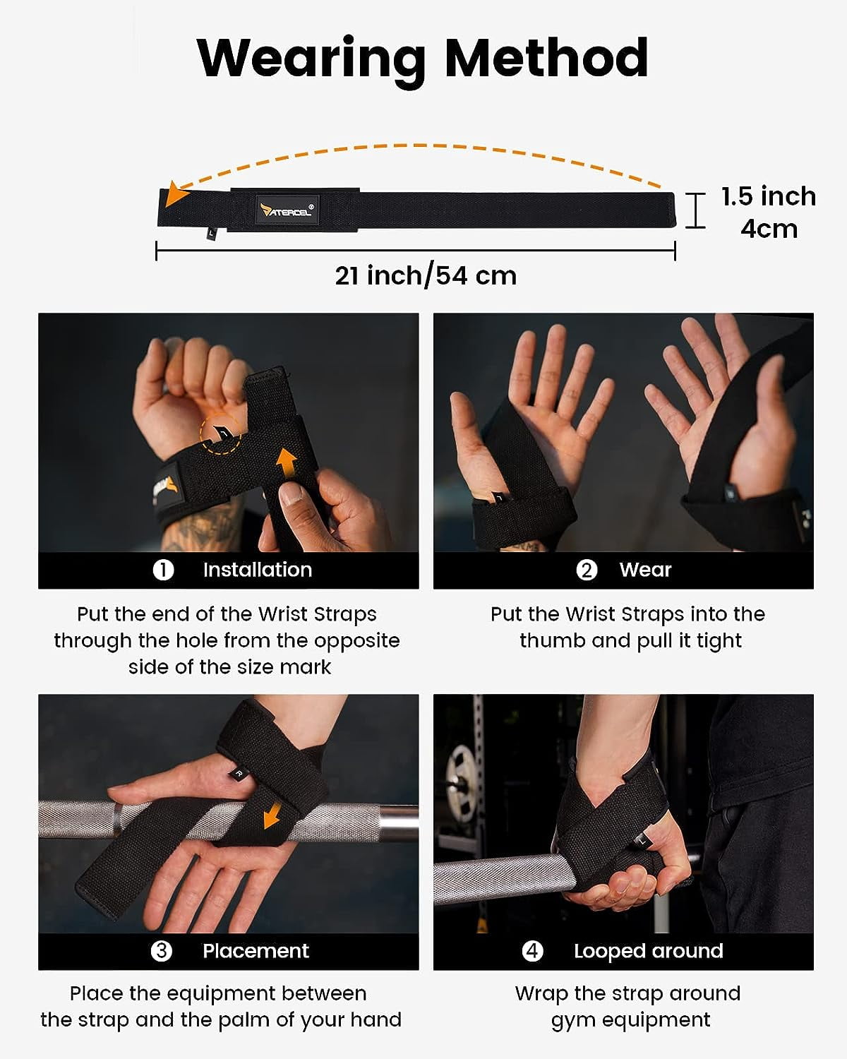 Atercel Lifting Straps Wrist Straps for Weightlifting,Deadlift,Bodybuilding,Powerlifting,Gym Straps Padded Neoprene with Wrist Wraps for Grip Strength,Strength Training