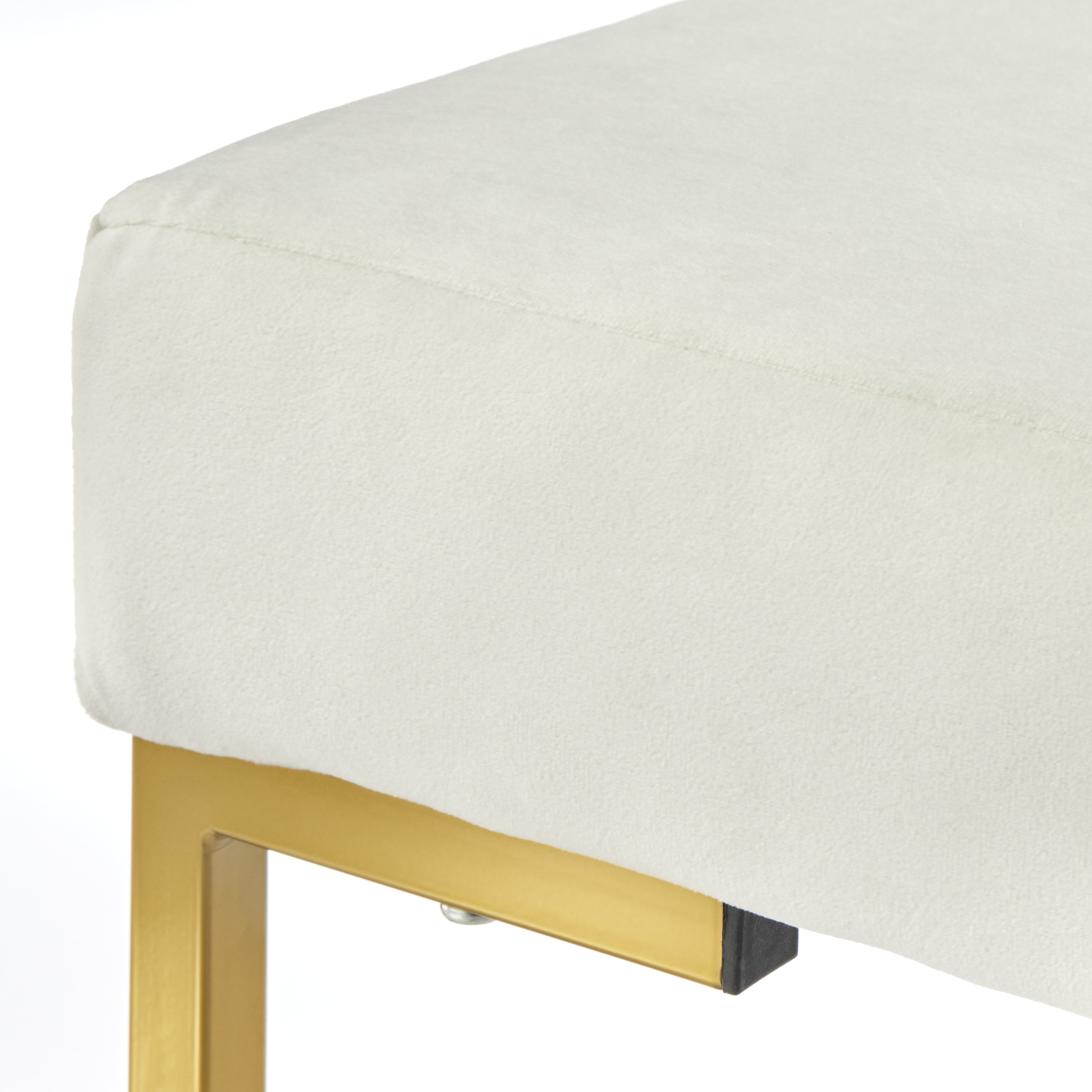 TMS Delarue Upholstered Bench, White Velvet