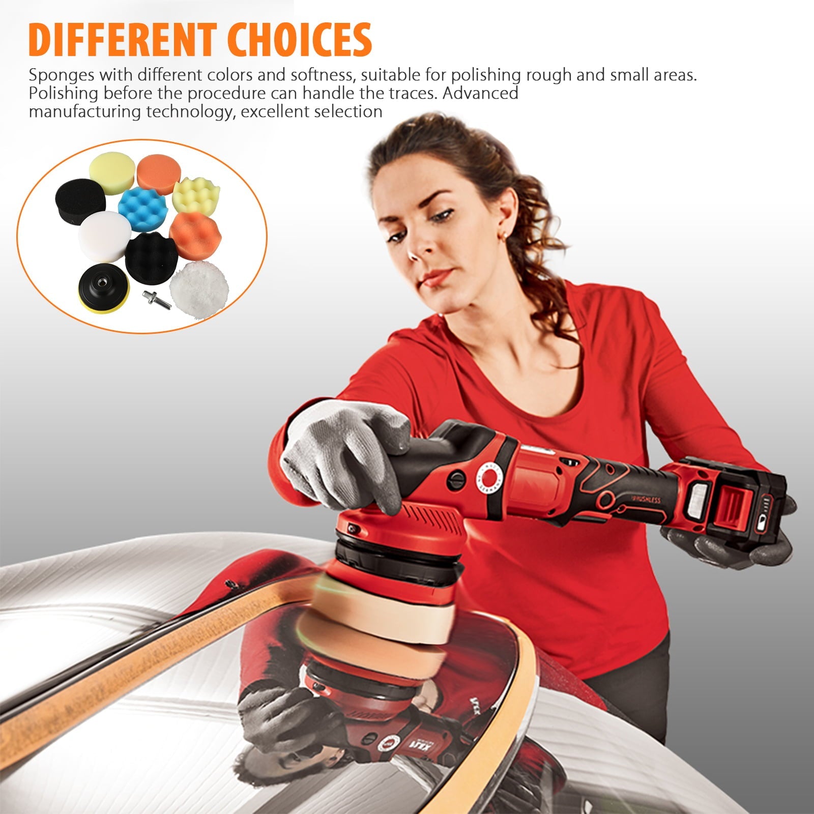 Drill Buffing Sponge Pads, EEEkit 11pcs 3inch Car Foam Woolen Polishing Pads Replacement Kit, Car Compound Polishing Buffer Drill Sponge Kit Set for Car Sanding, Polishing, Waxing