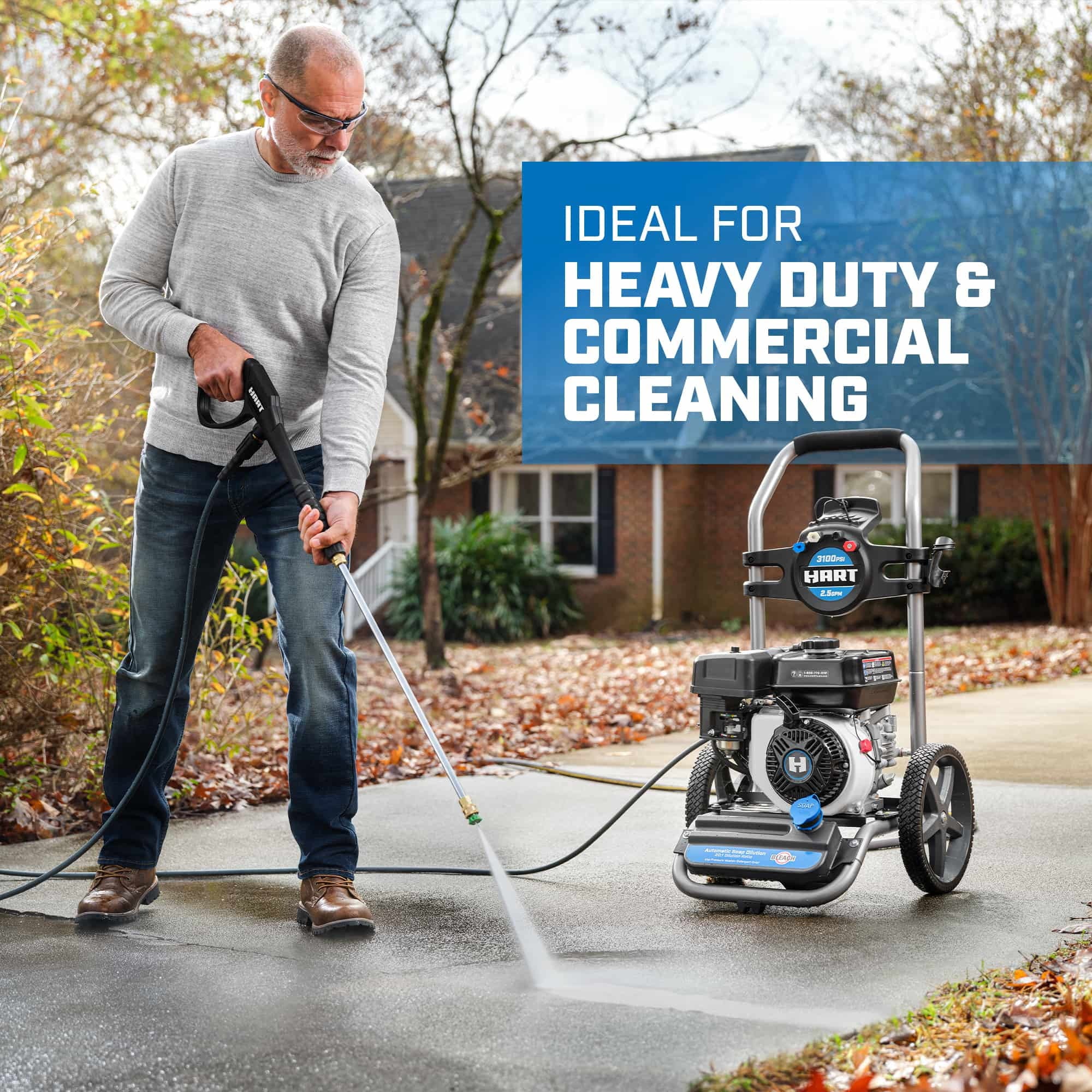 HART 3100 PSI 2.5 GPM 212cc 4-Cycle OHV Gas Powered Cold Water Pressure Washer