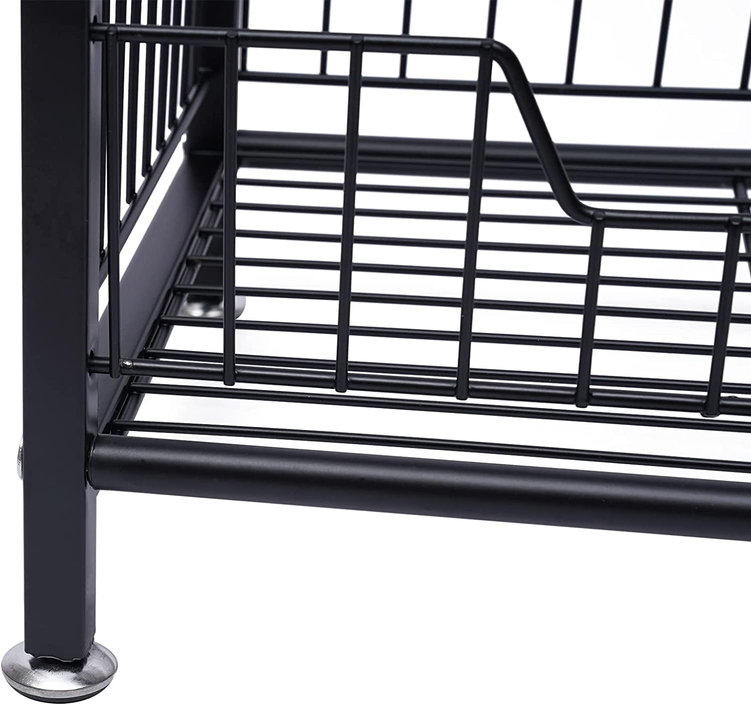 Miumaeov 4 tier Bakers Rack with 5 Metal Hooks,Standing Shelf Units Steel Wire Shelving Metal Steel Heavy Duty Standing Shelf Standing Baker's Racks