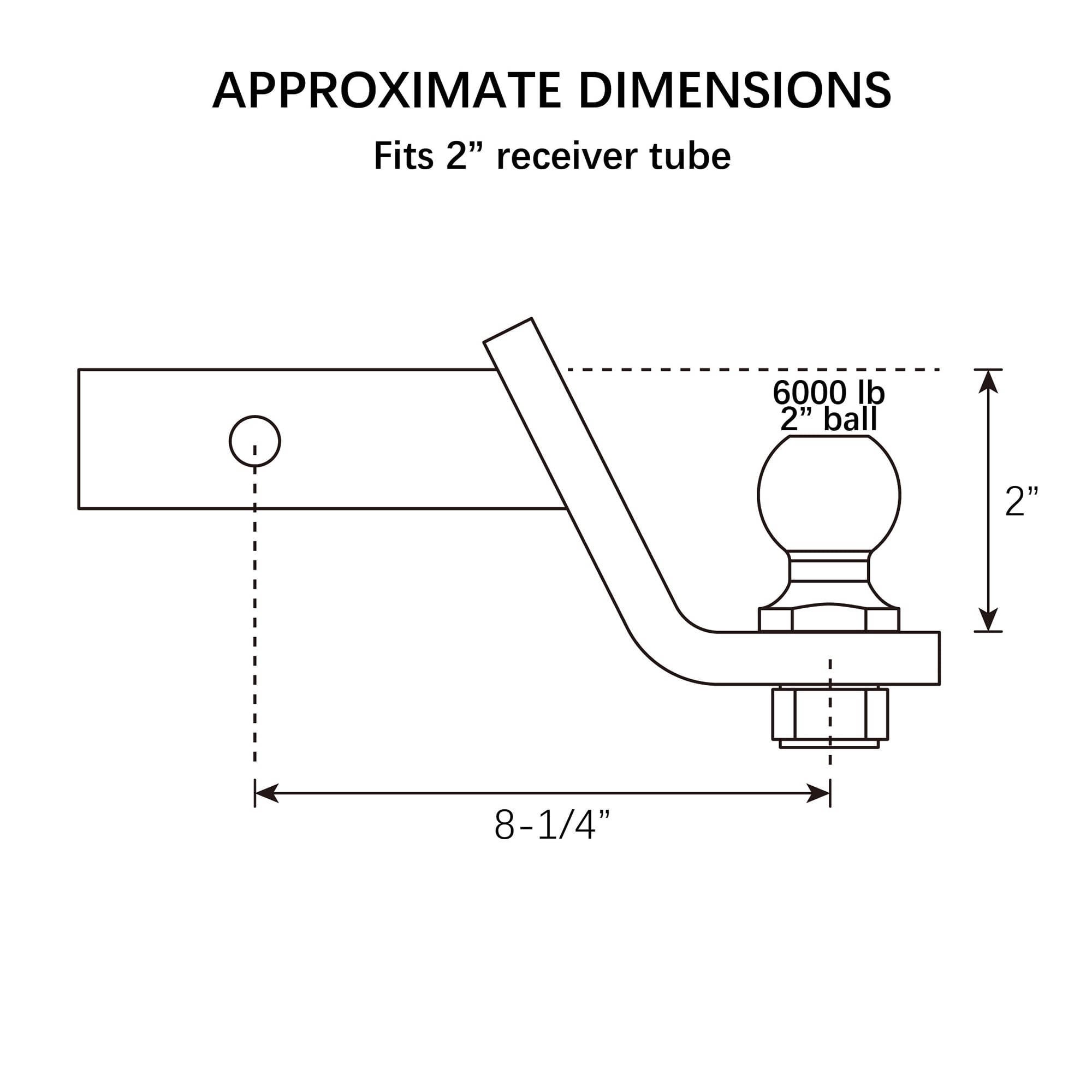 Hyper Tough Automotive Ball Mount Starter Kit, 2” Drop, Class III, 2”  Hitch Ball