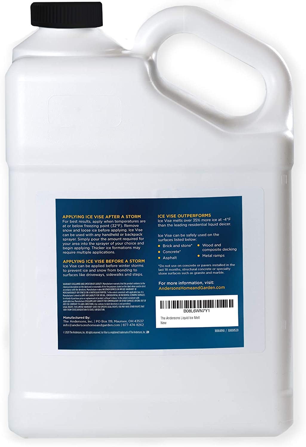 The Andersons Ice Vise Professional-Grade, Non-Toxic, Pet Safe, and Chloride-Free Liquid Ice Melt