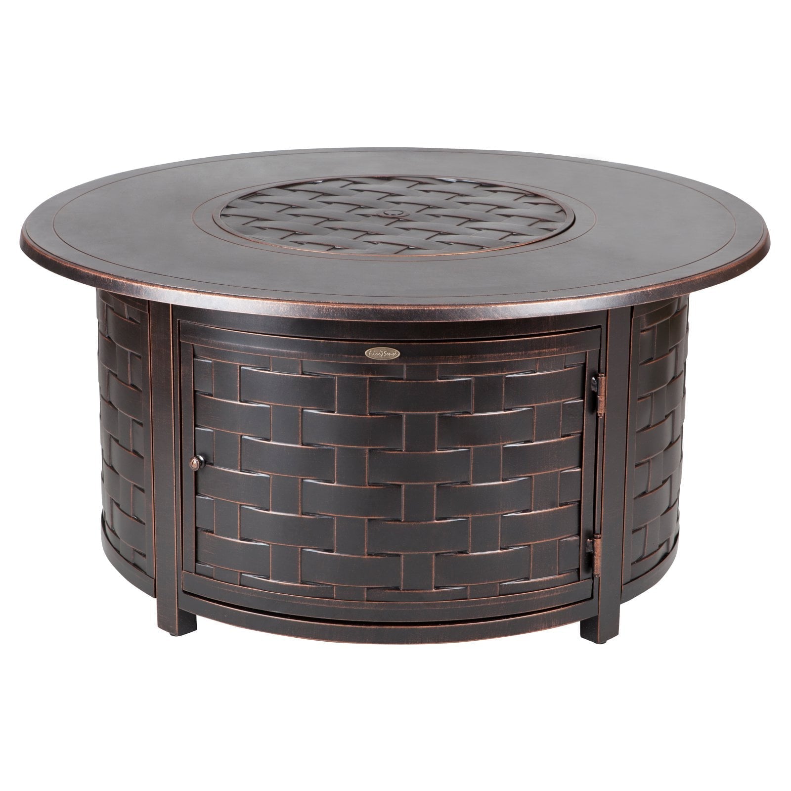 Fire Sense Perissa Woven Round Cast Aluminum Propane Gas Fire Pit