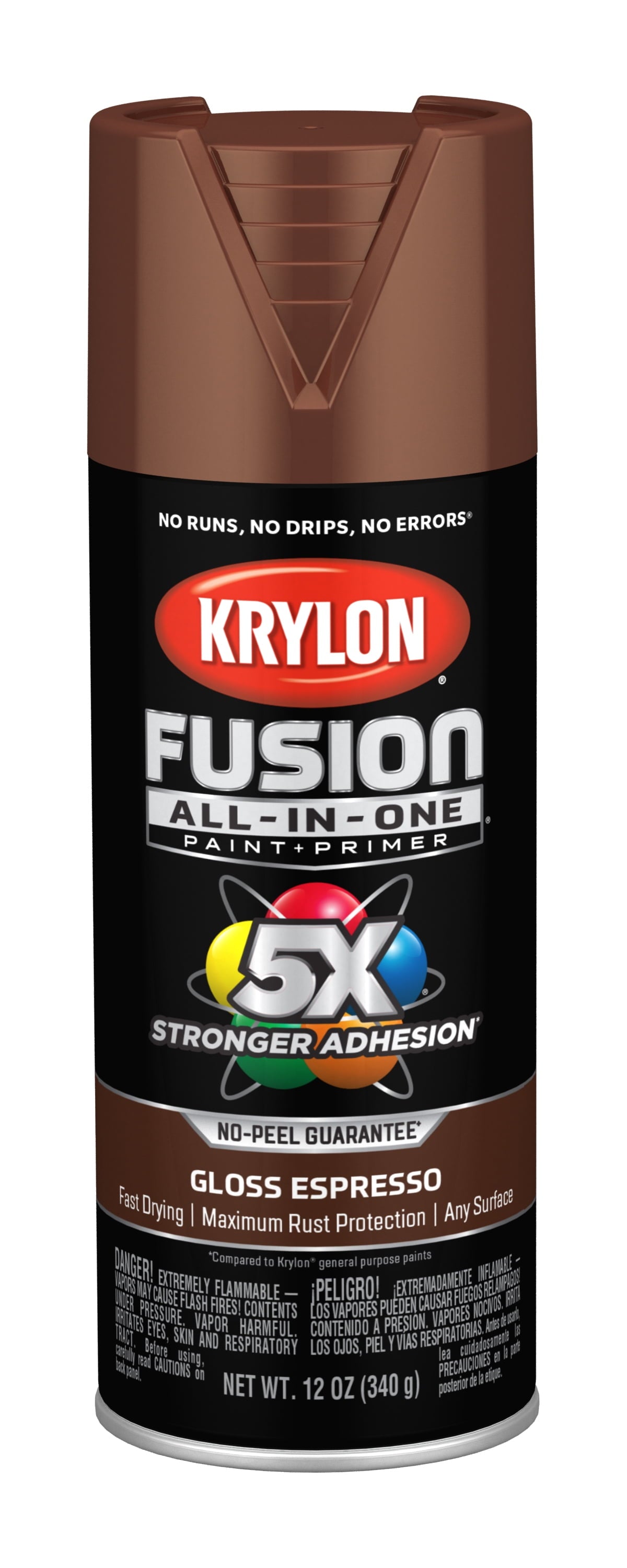Krylon K02707007 Krylon Fusion All-In-One Espresso Gloss 12 oz Spray Paint, Multi-Surface, (1 Piece, 1 Pack)