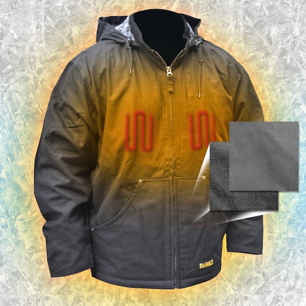 Men's XLarge 20-Volt MAX XR Lithium Ion Black Heated Heavy Duty Jacket kit with 20Ah Battery and Charger