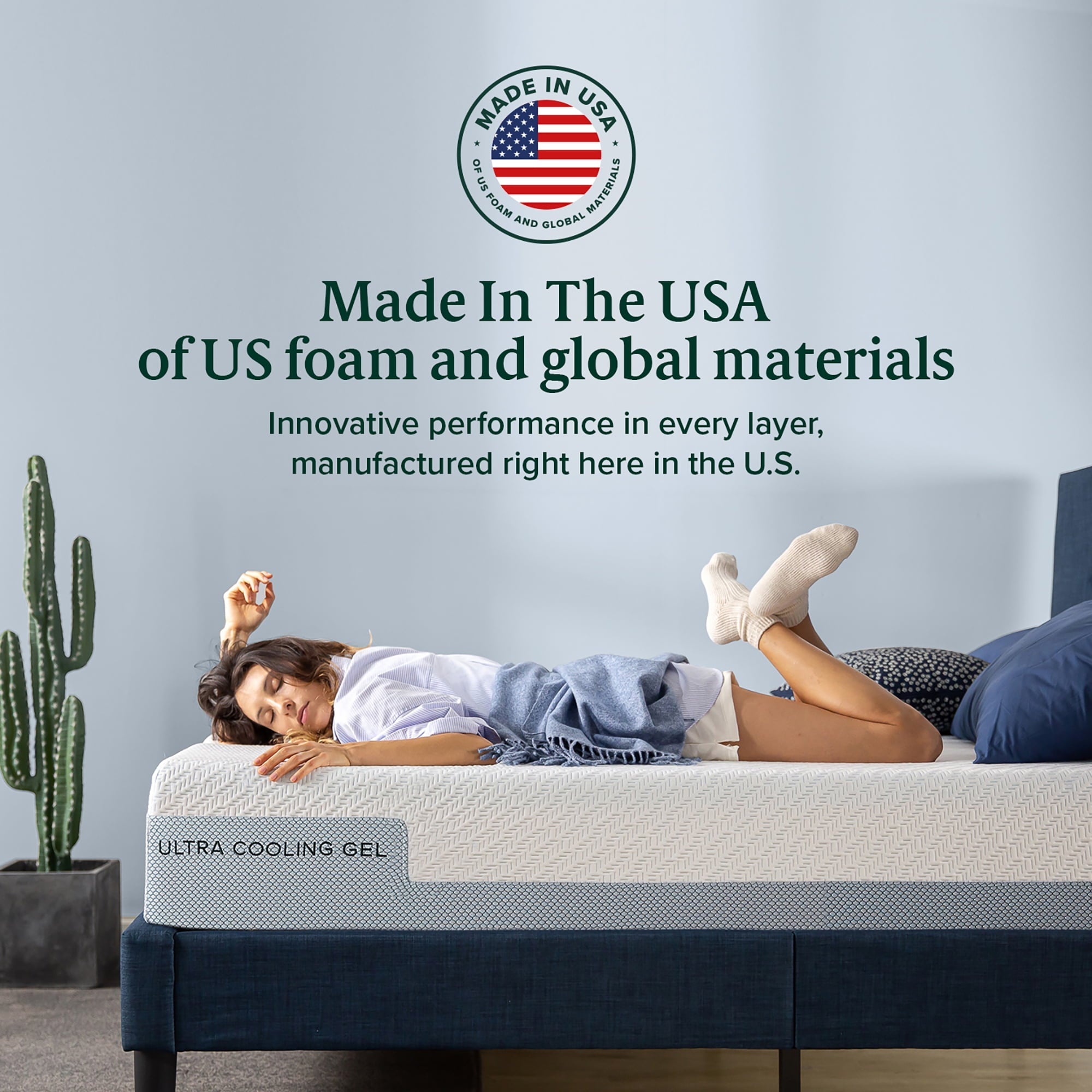 10¡± Ultra Cooling Gel Memory Foam Mattress, Made in the USA of US Foam and Global Materials, Queen