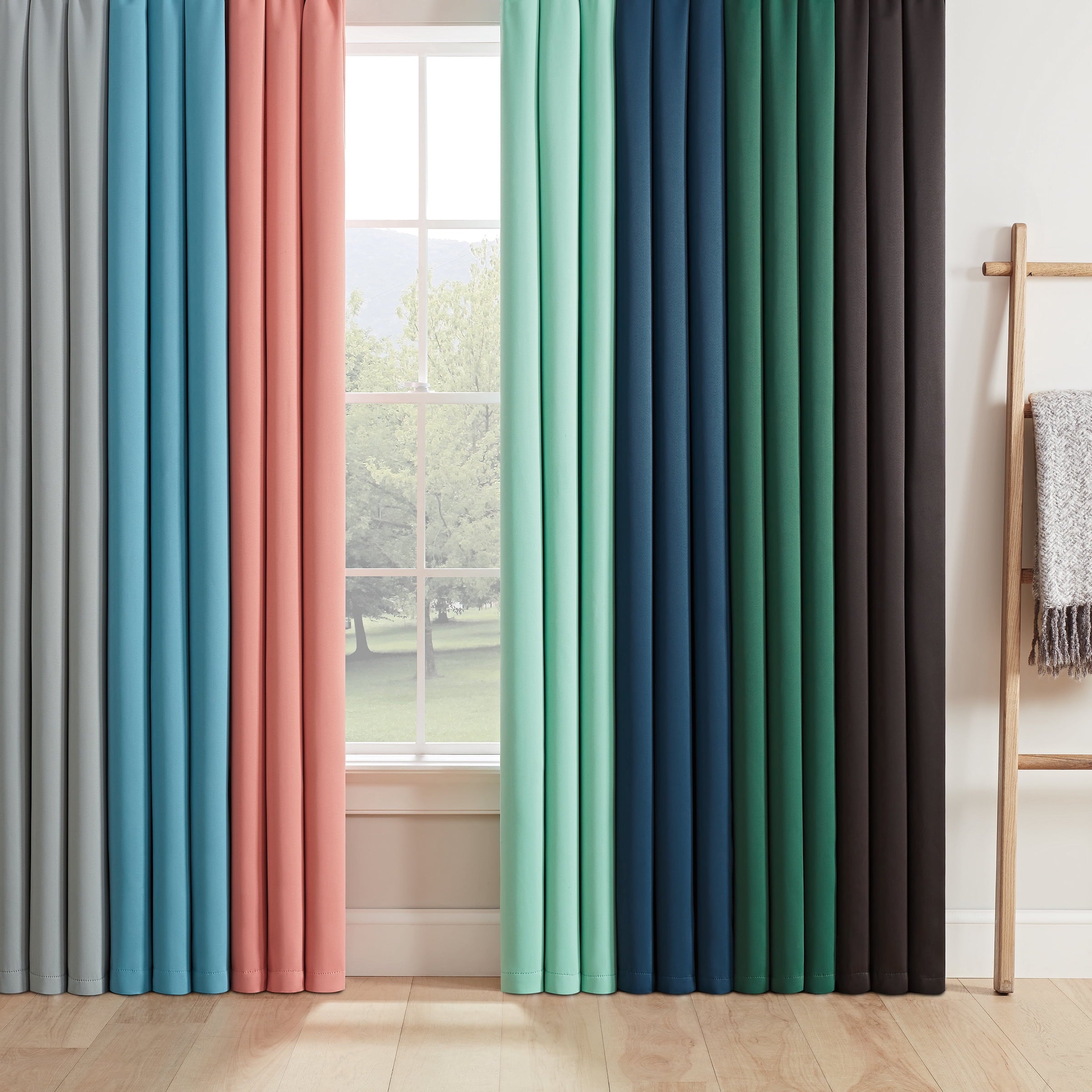 Eclipse Darrell Blackout Rod Pocket Window Curtain Panel, Black, 37x63