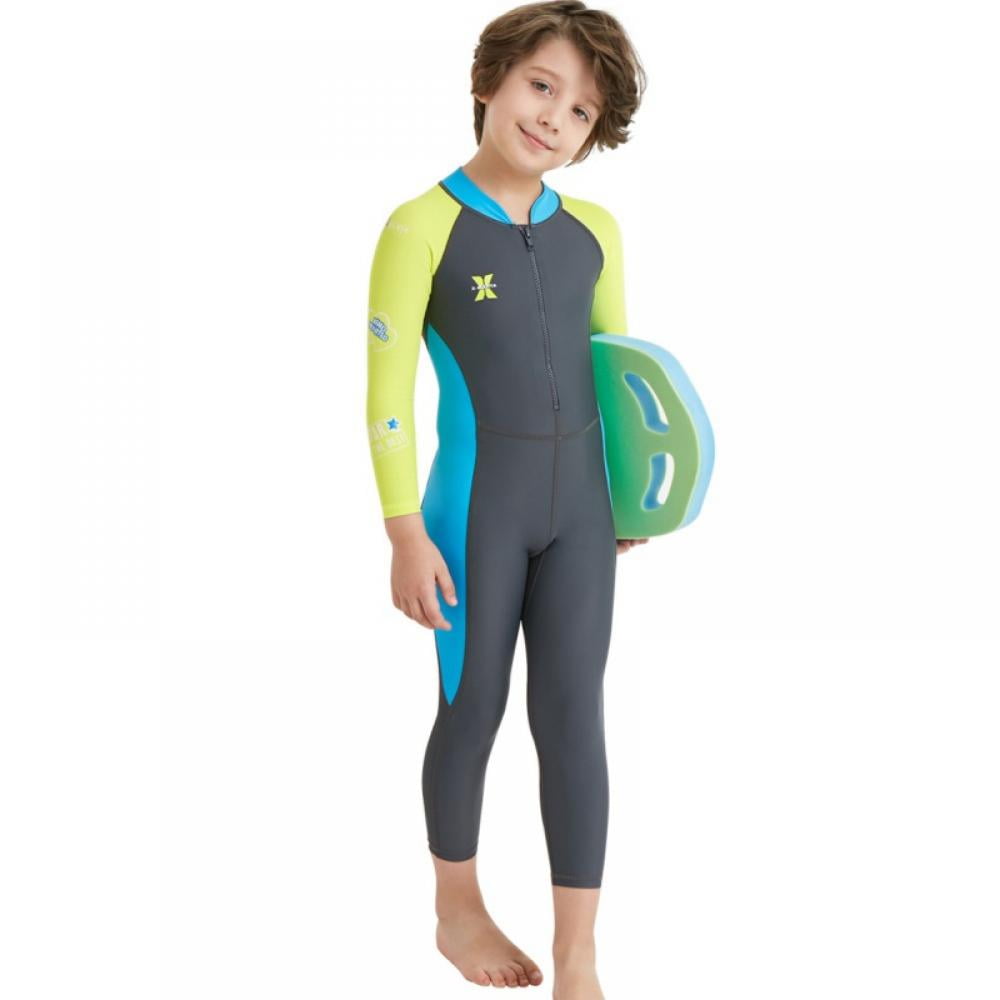 Kids Girls Boys UV Protection Swimsuits 2.5mm Neoprene Keep Warm Wetsuit Long Sleeves Diving Suits