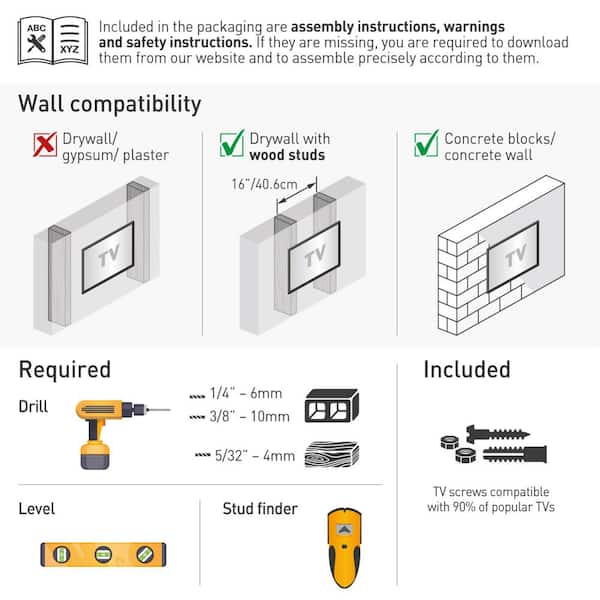 Barkan 13 in. - 80 in. Full Motion - 4 Movement Extra-Long Dual Arm Flat/Curved TV Wall Mount Black Extremely Extendable
