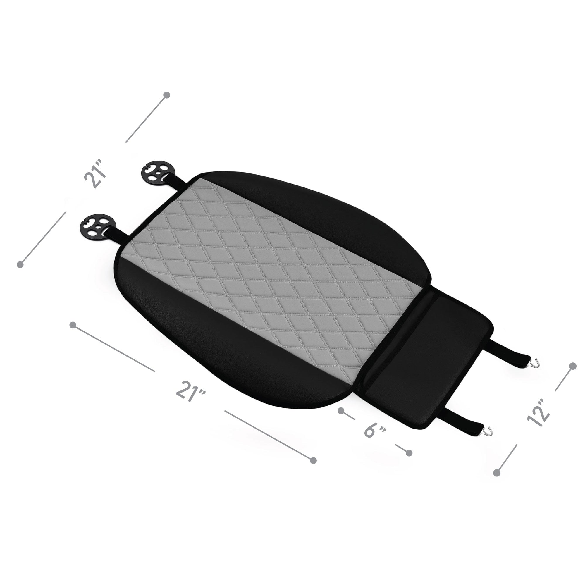 FH Group Faux Leather and Neosupreme Front Set Gray Seat Cushions with Air Freshener (AFFB210102GRAY-BT)