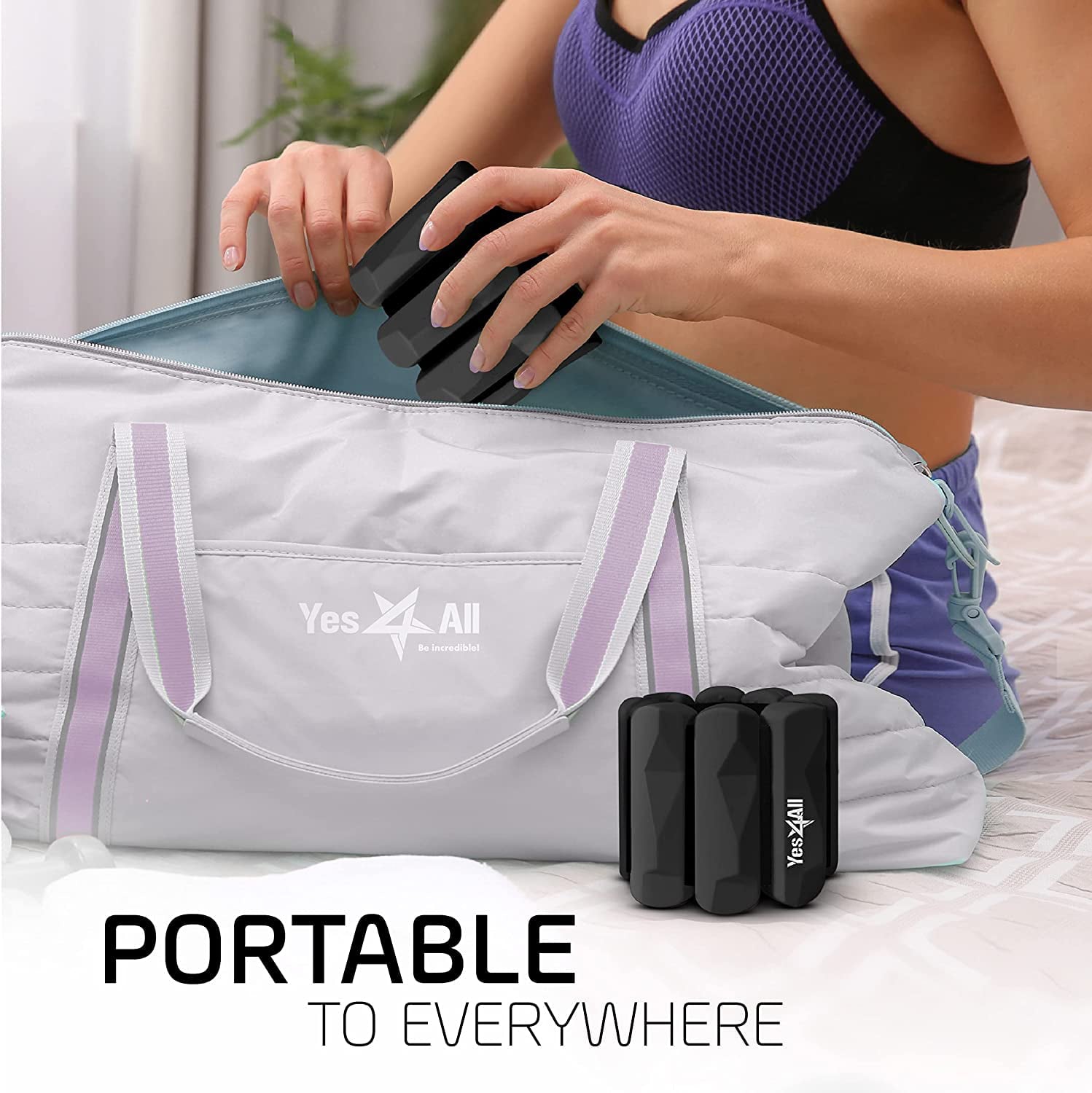 Yes4All 0.5 lbs Silicon Wrist Weight, Charcoal, Pair