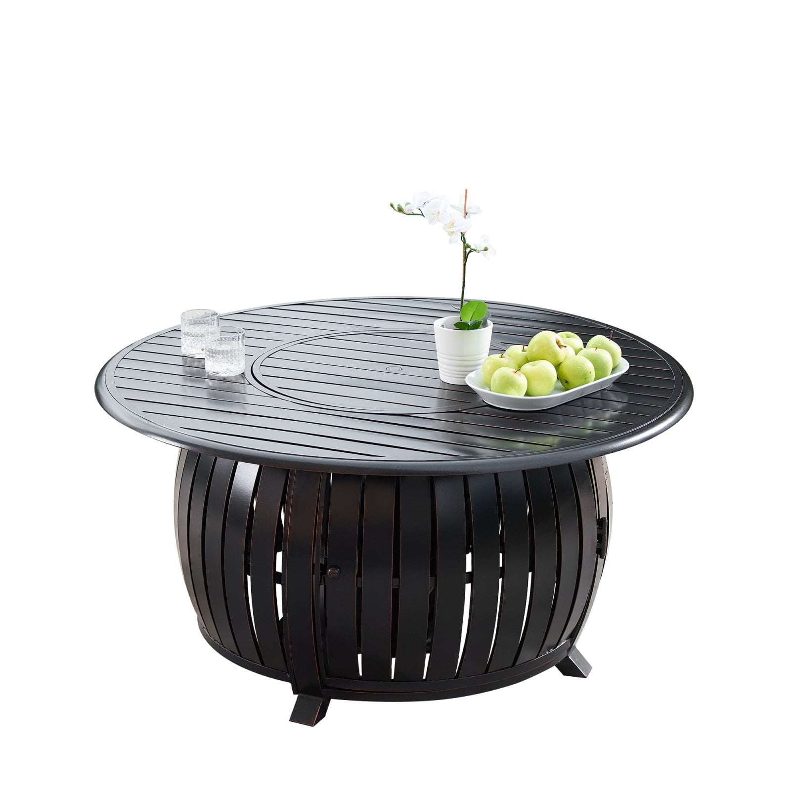 Oakland Living Italy 44 in. Round Propane Fire Pit Table