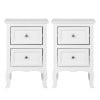 UBesGoo Set of 2 Nightstand, Side Table Night Table,White