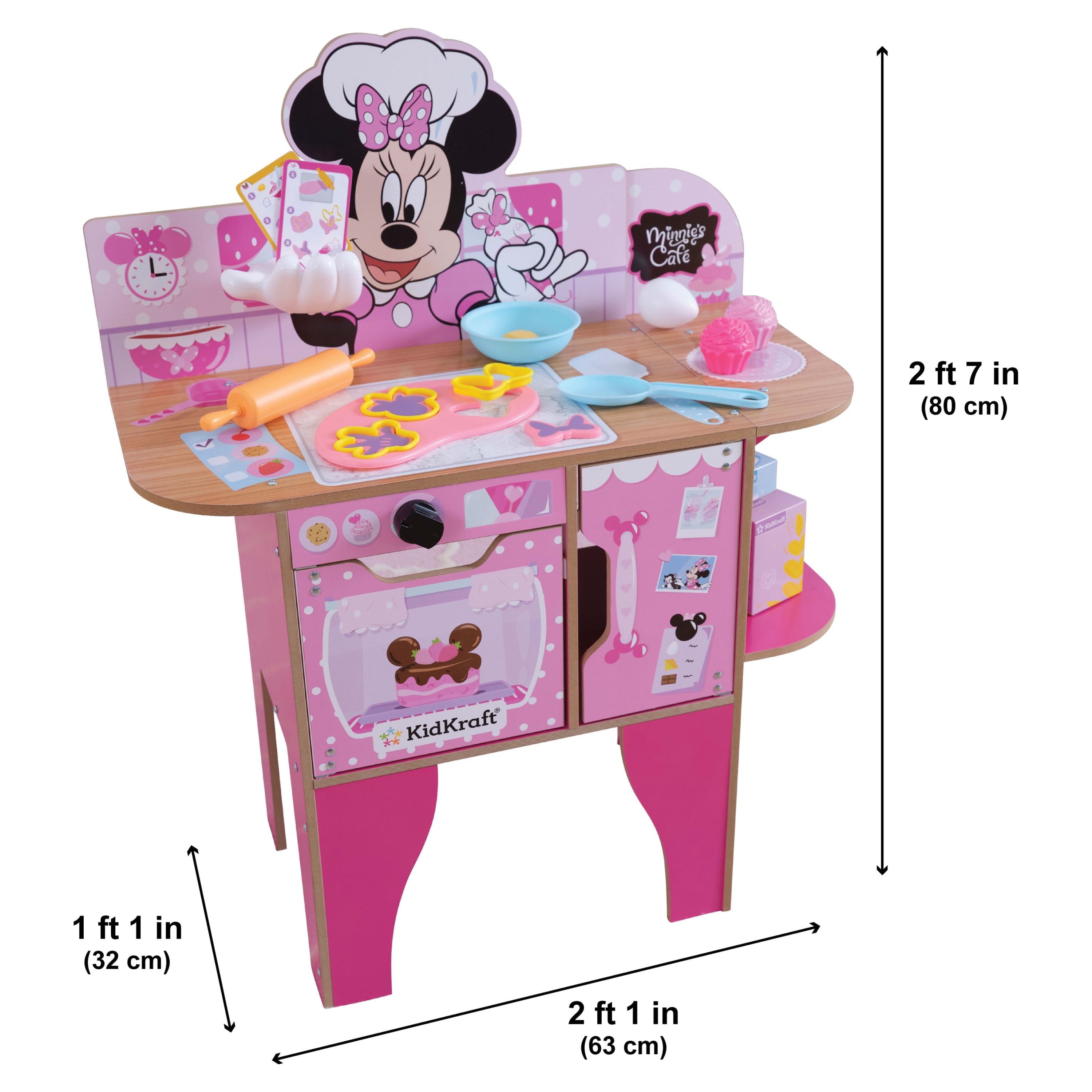 KidKraft Minnie Mouse Wooden Bakery & Café Toddler Play Kitchen