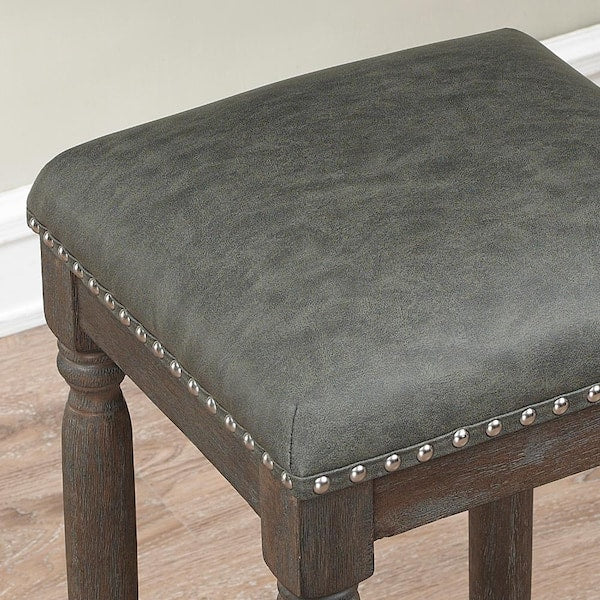 Bronson 26 in. Driftwood Grey Cushioned Backless Counter Stool