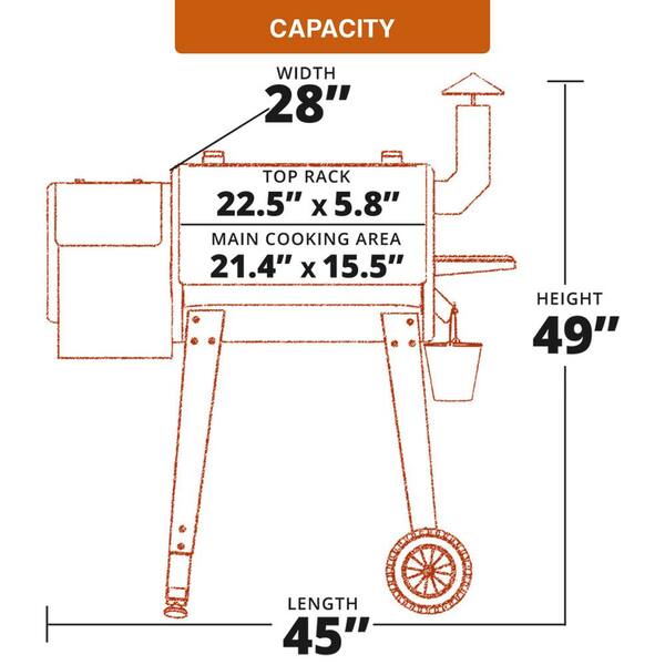 459 sq. in. Pellet Grill and Smoker in Black