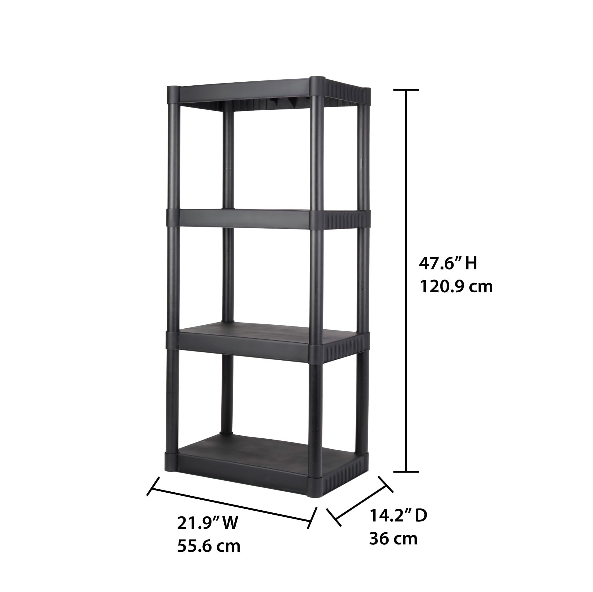 Hyper Tough Plastic 4-Tier Storage Shelves 47.6