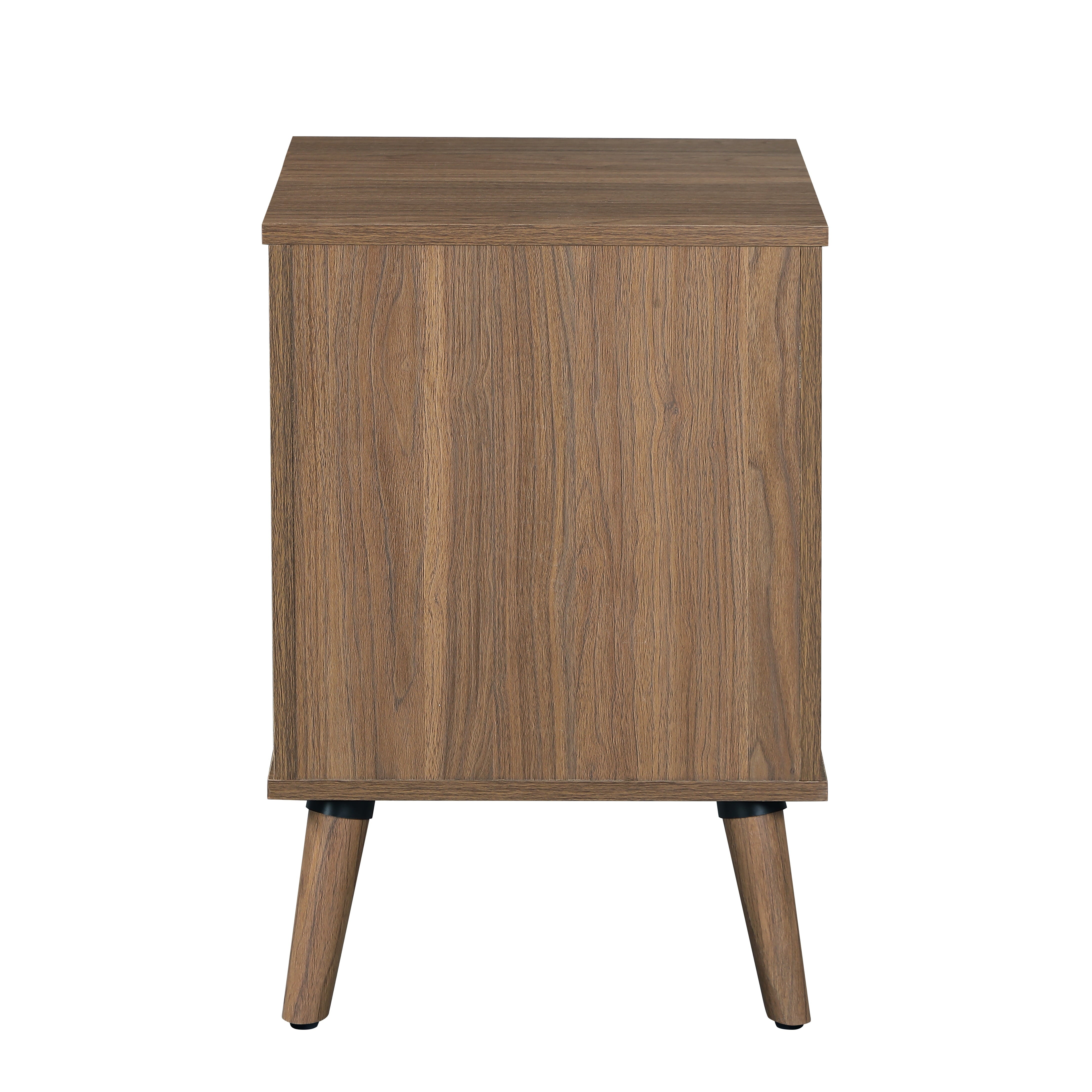 Mainstays Modern 1 Drawer Bedroom Nightstand, Brown Walnut