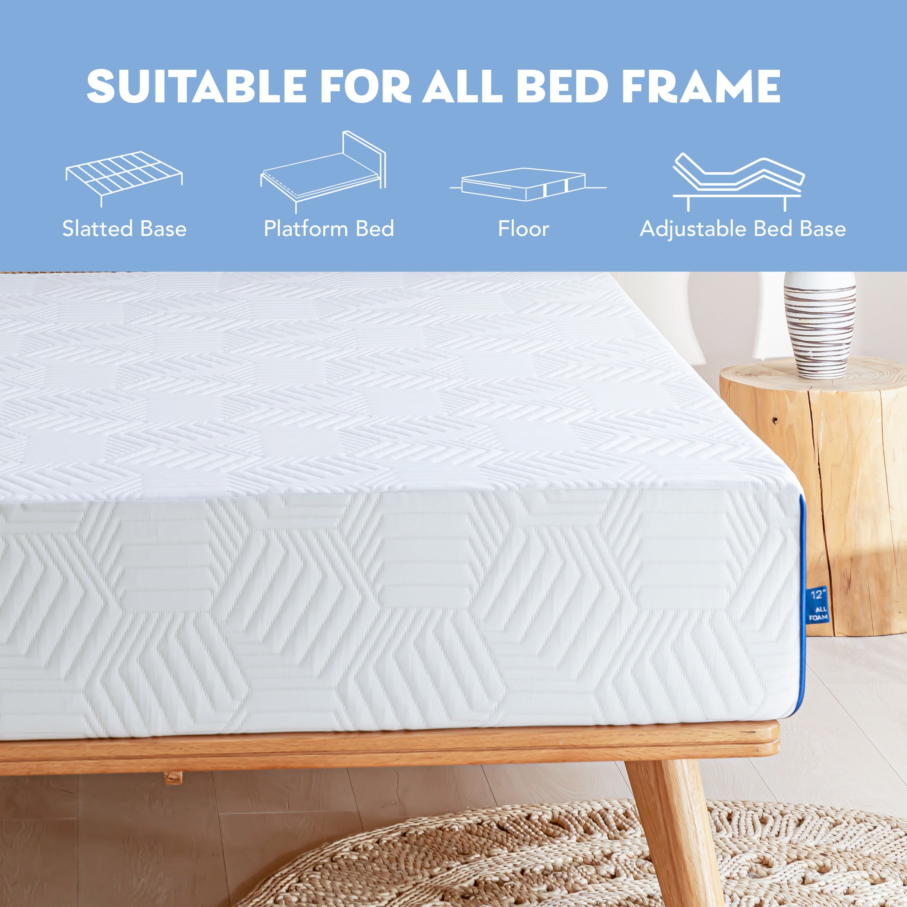 8 inch Green Tea Gel Infused Memory Foam Mattress in a Box, Twin